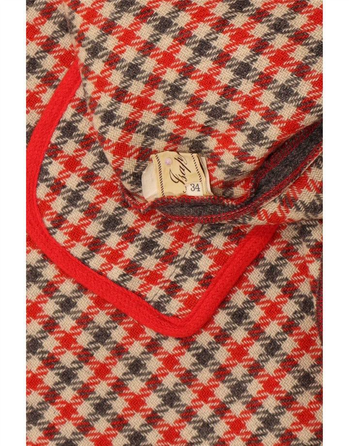Casaco feminino vintage de lã cinza tamanho único