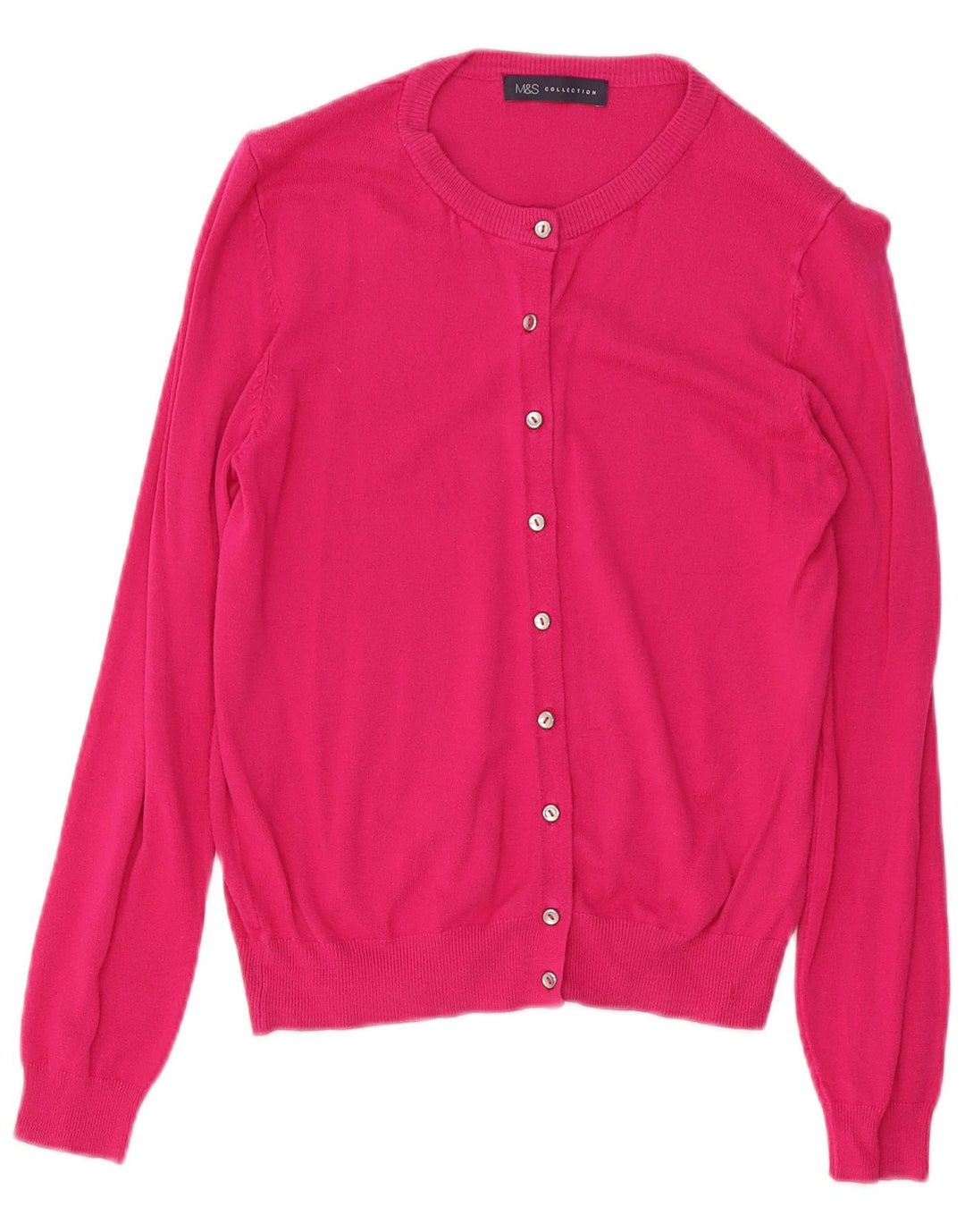 Suéter cardigã feminino Marks & Spencer Reino Unido 12 viscose rosa médio