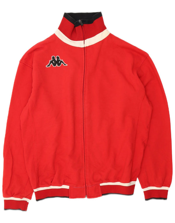 Kappa Mens Treino Top Jacket XL Algodão Vermelho