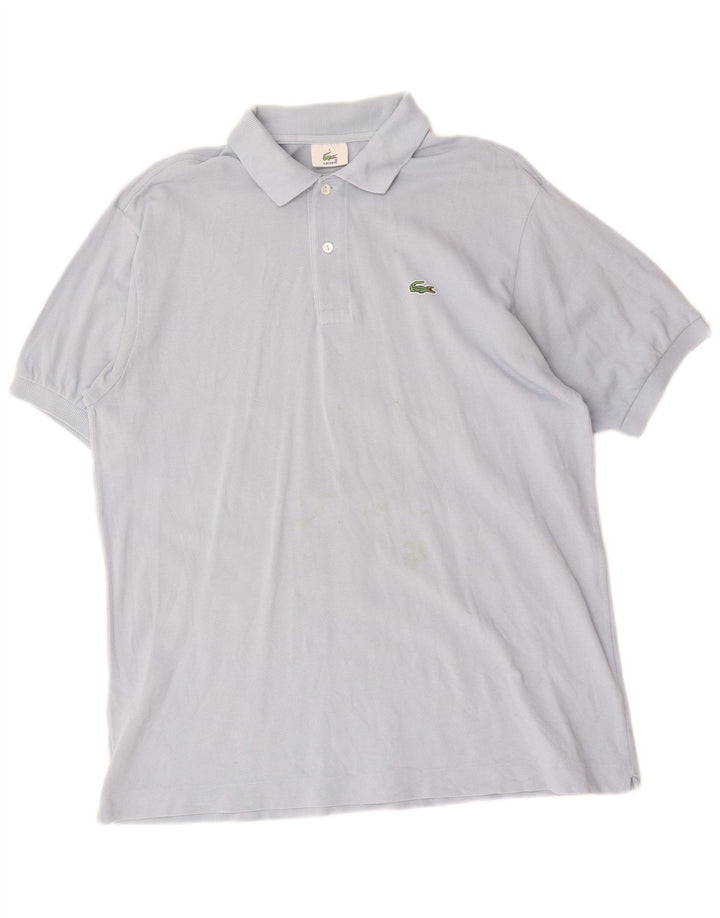 Camisa polo masculina Lacoste tamanho 5 grande algodão azul