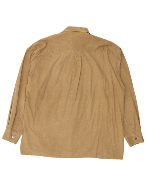 Camisa masculina CAT 2XL risca de giz bege