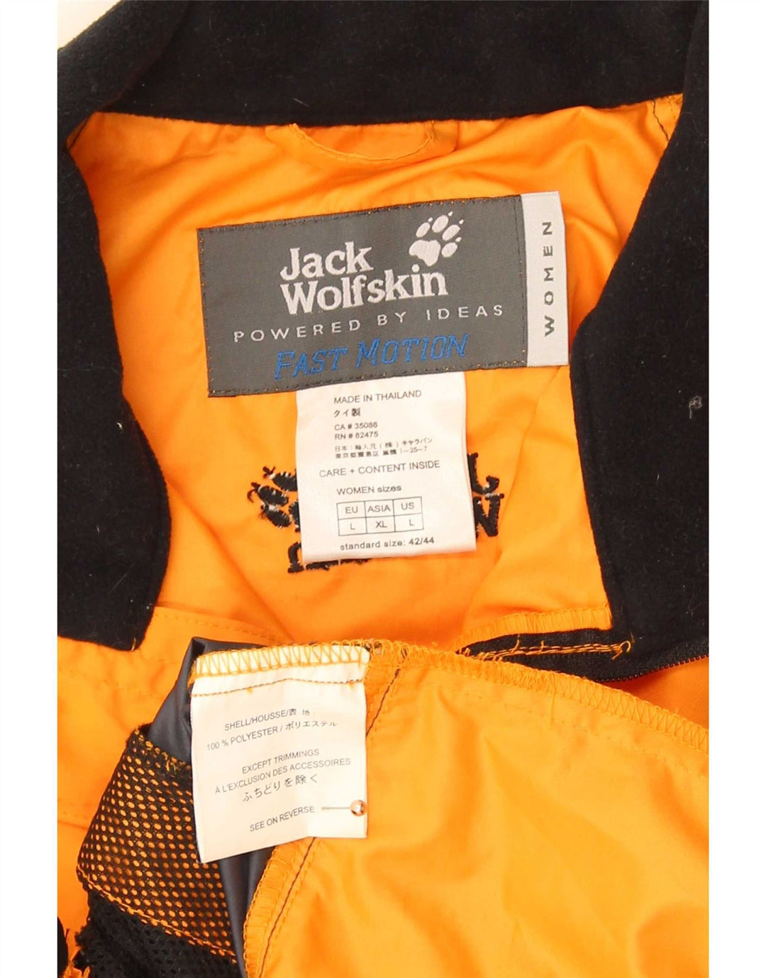 Jack Wolfskin Mens Gilet UK 40 Grande Laranja Colourblock Poliéster