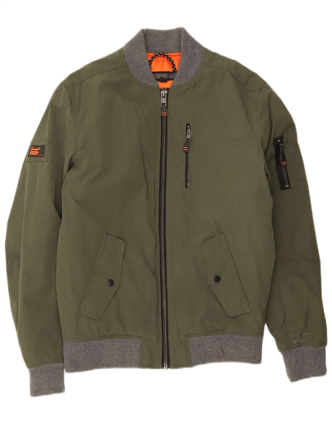 Jaqueta bomber masculina Superdry UK 38 poliéster Colourblock verde médio