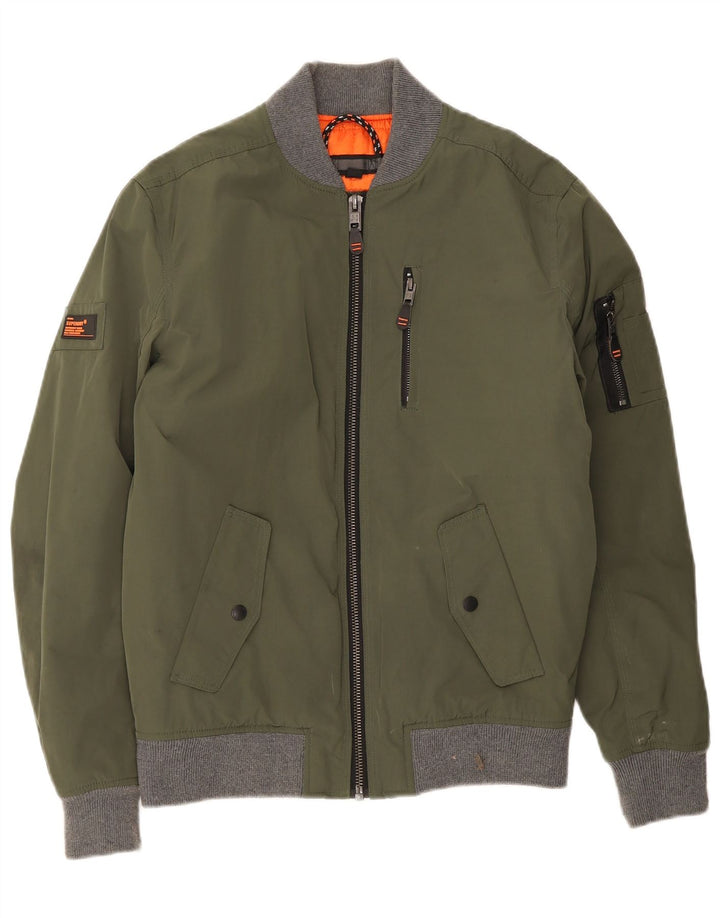 Jaqueta bomber masculina Superdry UK 38 poliéster Colourblock verde médio