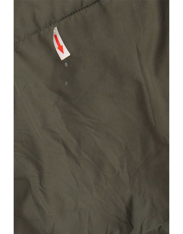 Jaqueta acolchoada com capuz grande Zara para mulher UK 14 poliéster verde médio