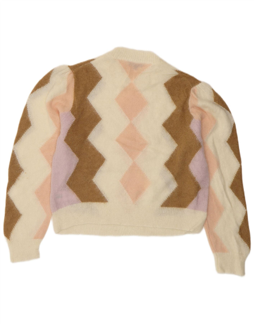 J. CREW Suéter feminino cropped com gola redonda Reino Unido 10 pequeno off white