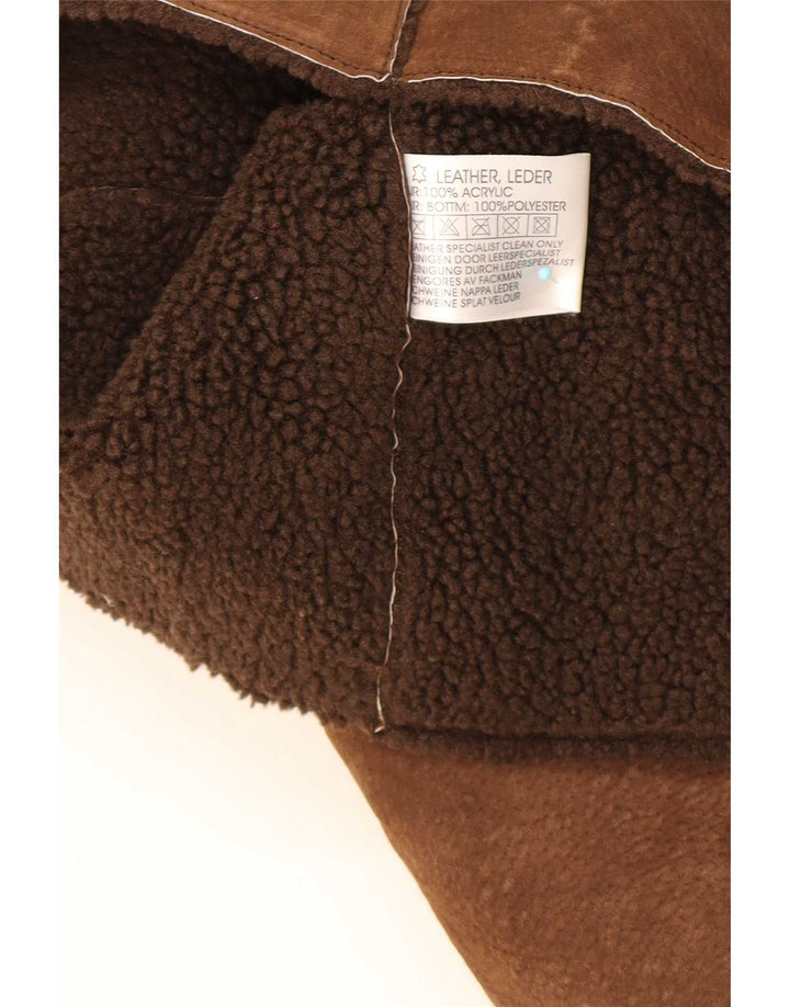 Modern Classics Feminino Camurça Sherpa Gilet Reino Unido 14 Grande Couro Marrom