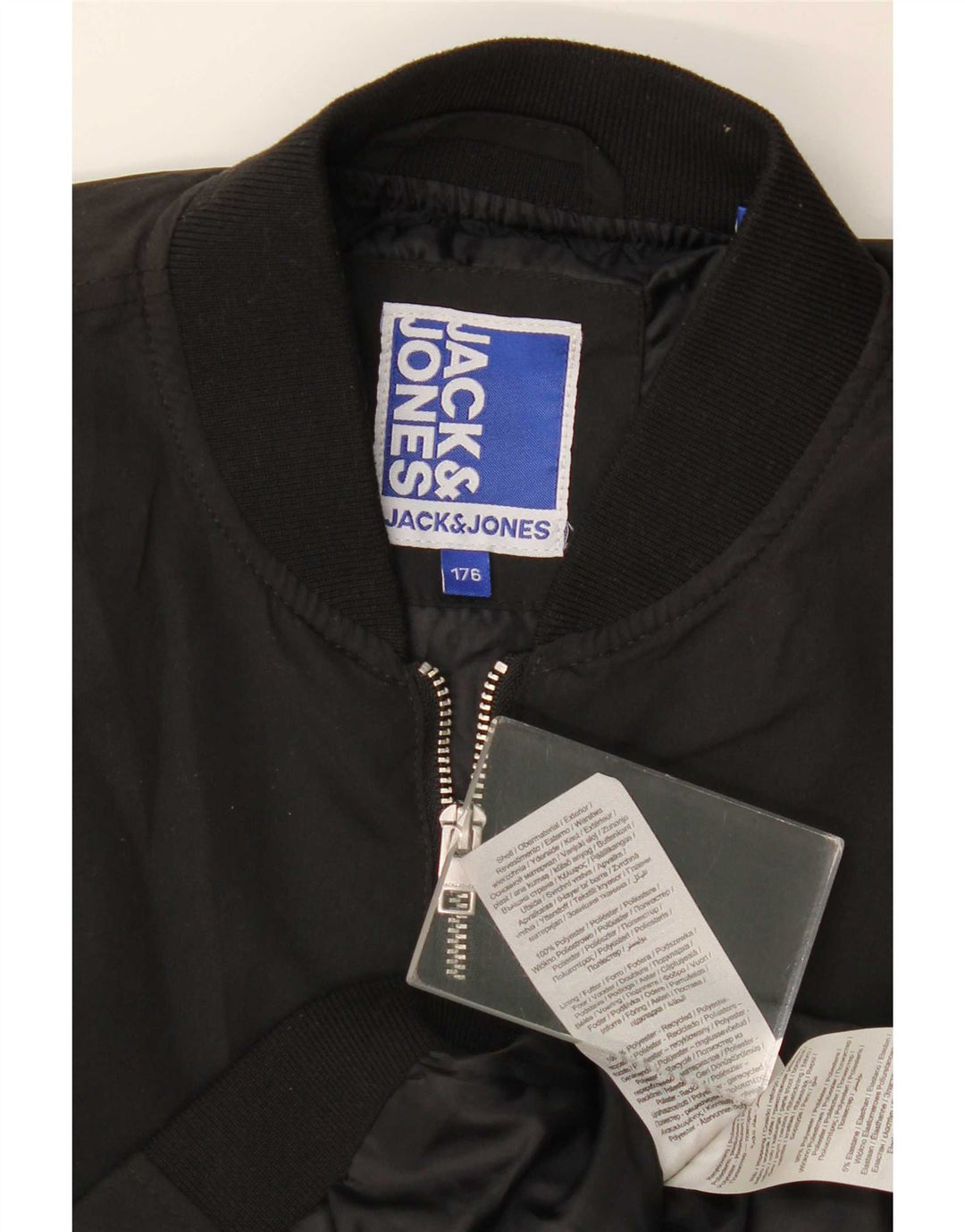 Jaqueta bomber masculina Jack & Jones 15-16 anos poliéster preto