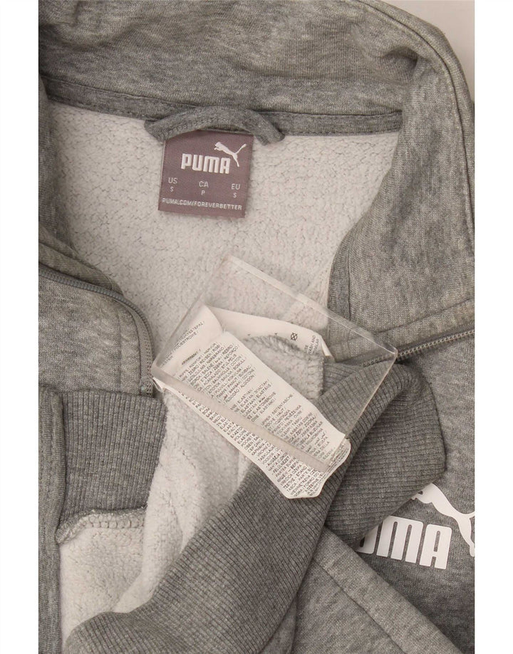 Puma Mens Tracksuit Top Jacket pequeno cinza manchado de algodão
