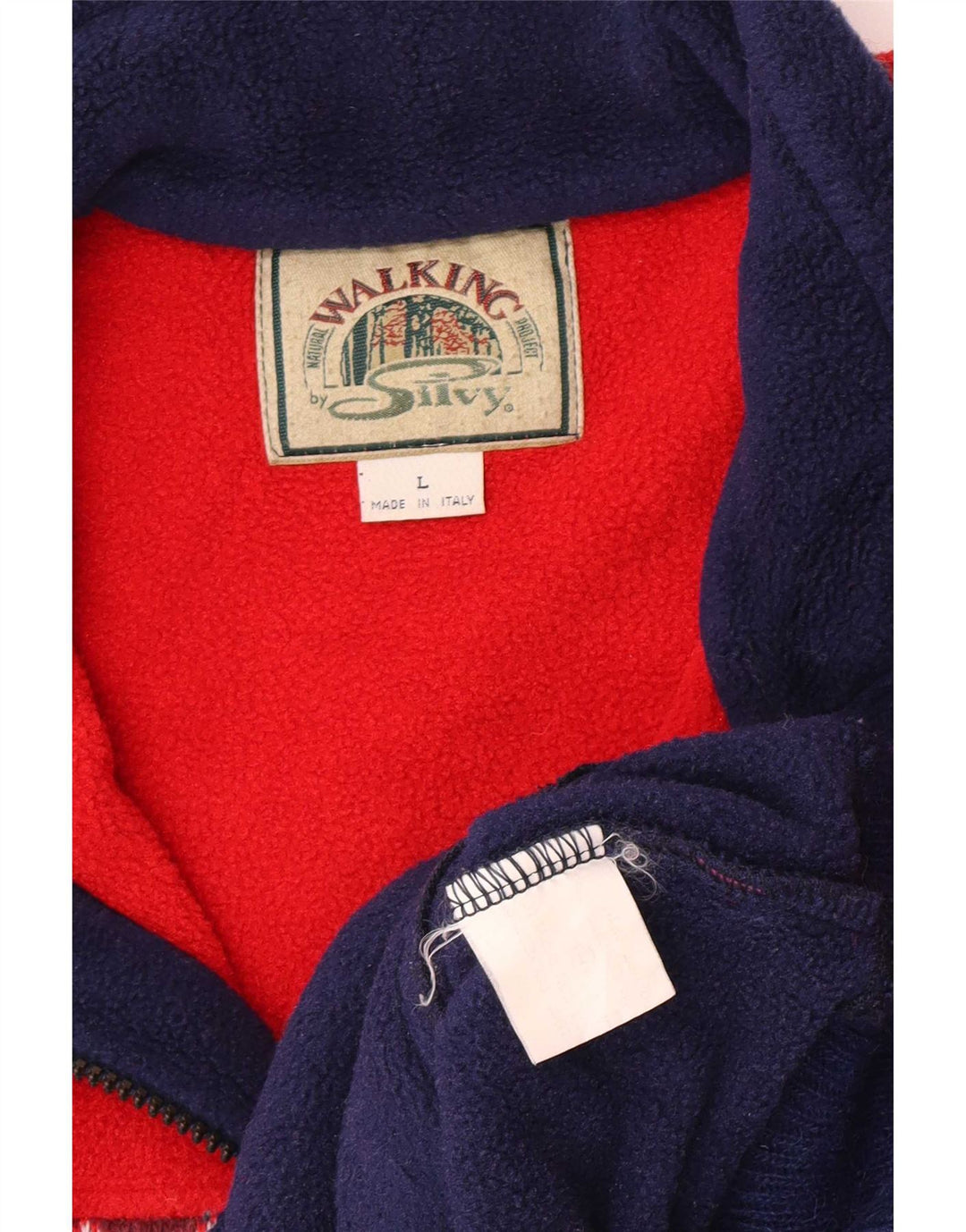 Silvy Mens Zip Neck Fleece Jumper Grande Poliéster Geométrico Vermelho