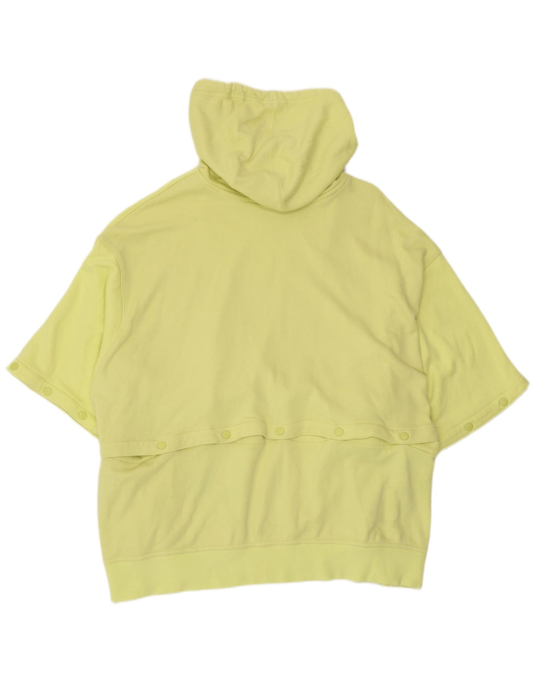ADIDAS Womens Oversized Short Sleeve Hoodie Jumper UK 28/30 3XL Amarelo