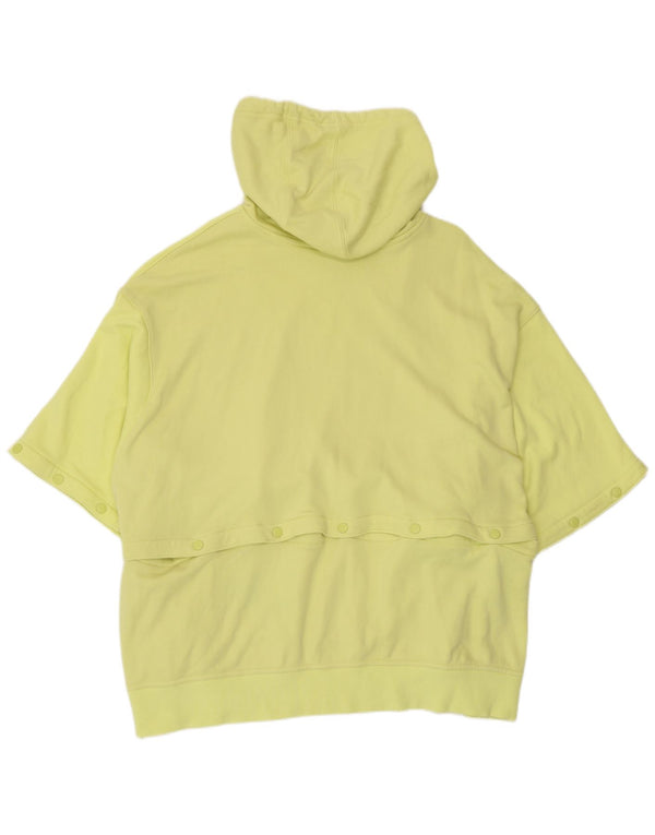 ADIDAS Womens Oversized Short Sleeve Hoodie Jumper UK 28/30 3XL Amarelo