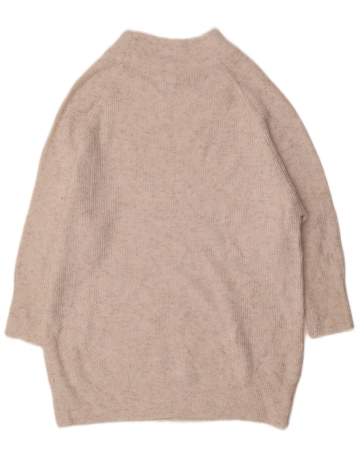 Vestido jumper feminino Topshop UK 10 pequeno poliéster branco