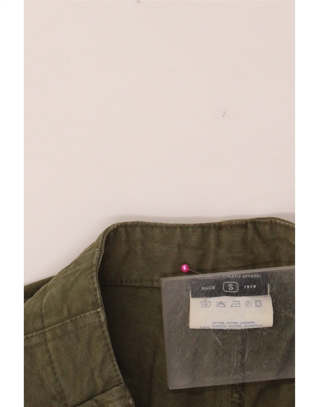 Calça chino reta masculina CHAMPION pequena W32 L32 algodão cáqui