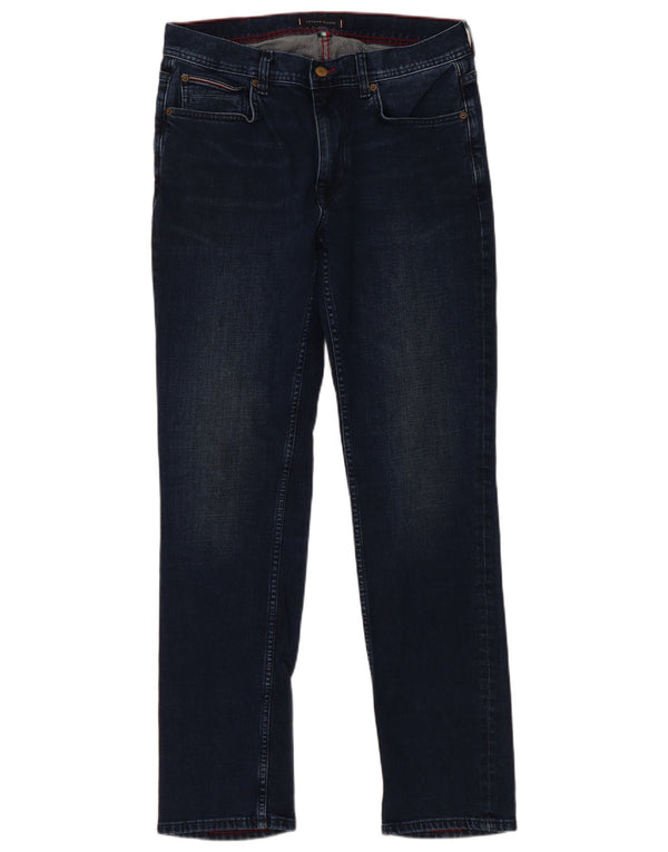Tommy Hilfiger Masculino Denton Straight Jeans W32 L32 Azul Marinho Algodão