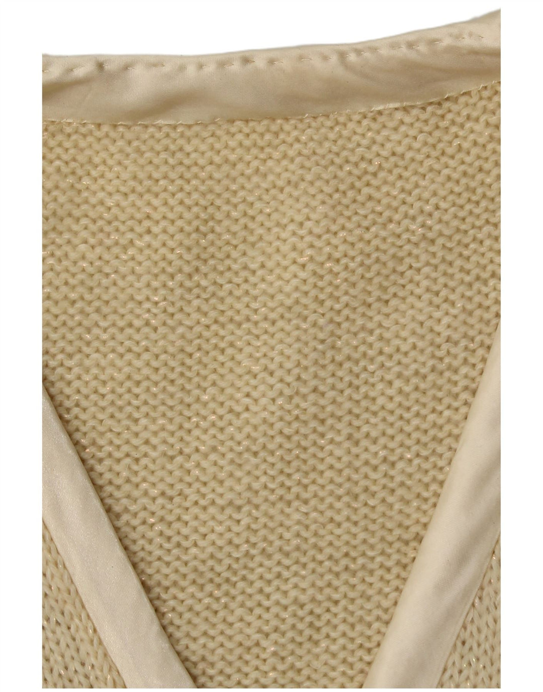 Suéter feminino vintage com decote em V Reino Unido 14 bege médio