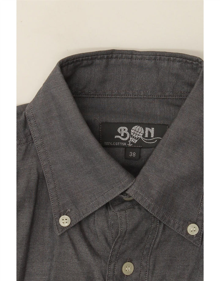 Camisa masculina vintage tamanho 38 algodão cinza médio