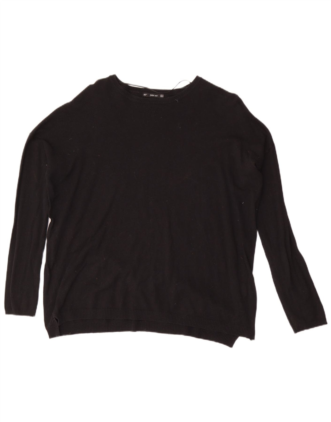 Zara Suéter feminino oversized com gola canoa Reino Unido 14 médio preto