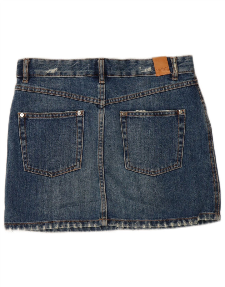 Mini saia jeans feminina Zara pequena W26 azul