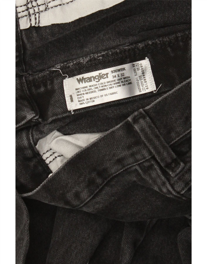 Wrangler Mens Straight Jeans W34 L29 Algodão Preto
