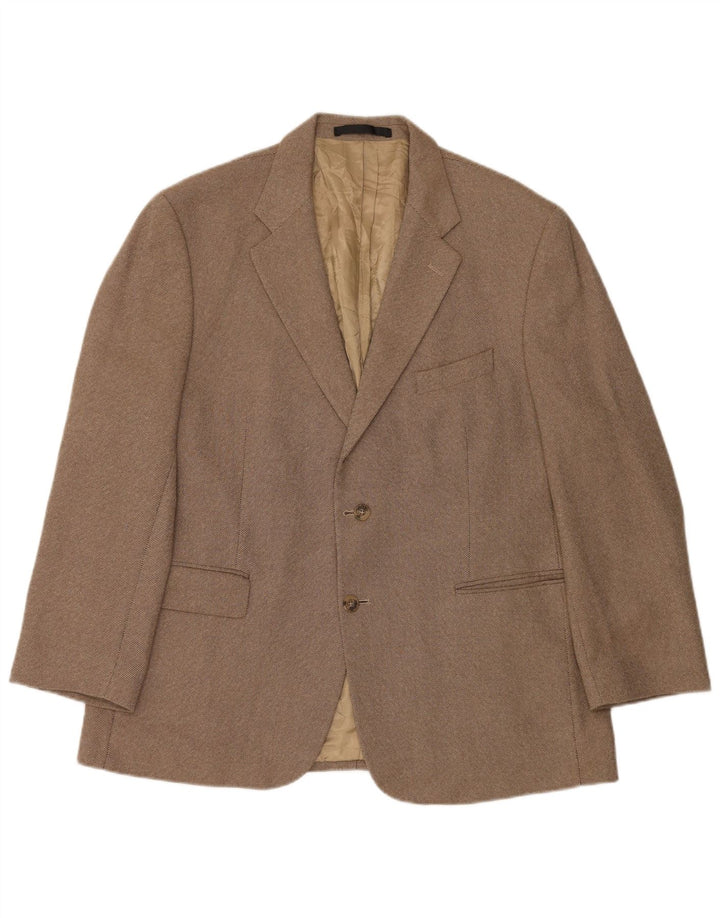 Jaqueta blazer masculina de 2 botões Marks & Spencer Reino Unido 44 XL bege nova lã