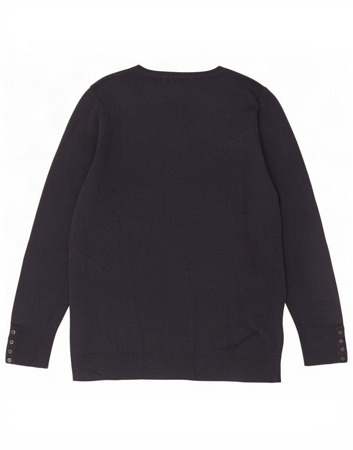 Suéter feminino Marks & Spencer com decote em V Reino Unido 16 grande azul marinho
