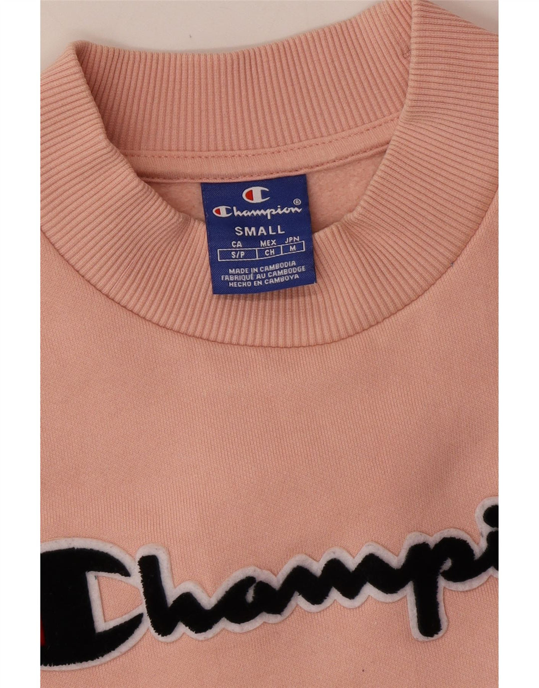 CHAMPION Suéter feminino cropped gráfico UK 10 pequeno rosa
