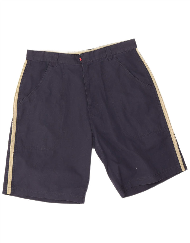 Shorts ocasionais dos homens gordos da cara grande poliéster W34 de Colourblock dos azuis marinhos