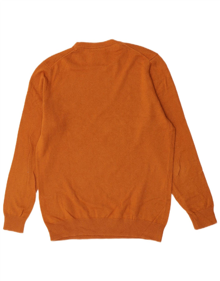 Suéter masculino Lyle & Scott com gola redonda e algodão laranja médio
