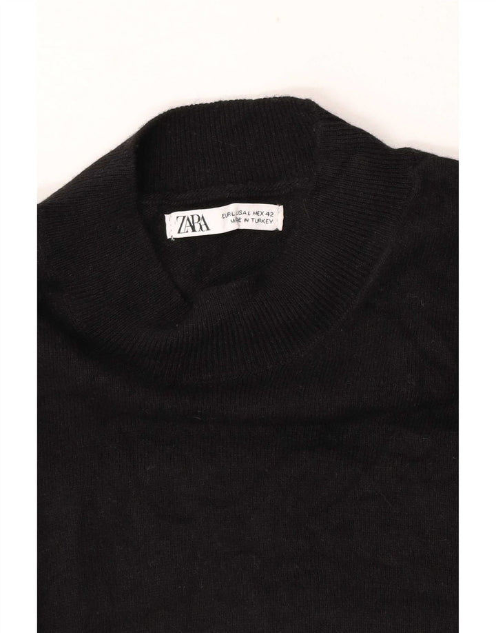 Zara Suéter masculino com gola tartaruga grande preto
