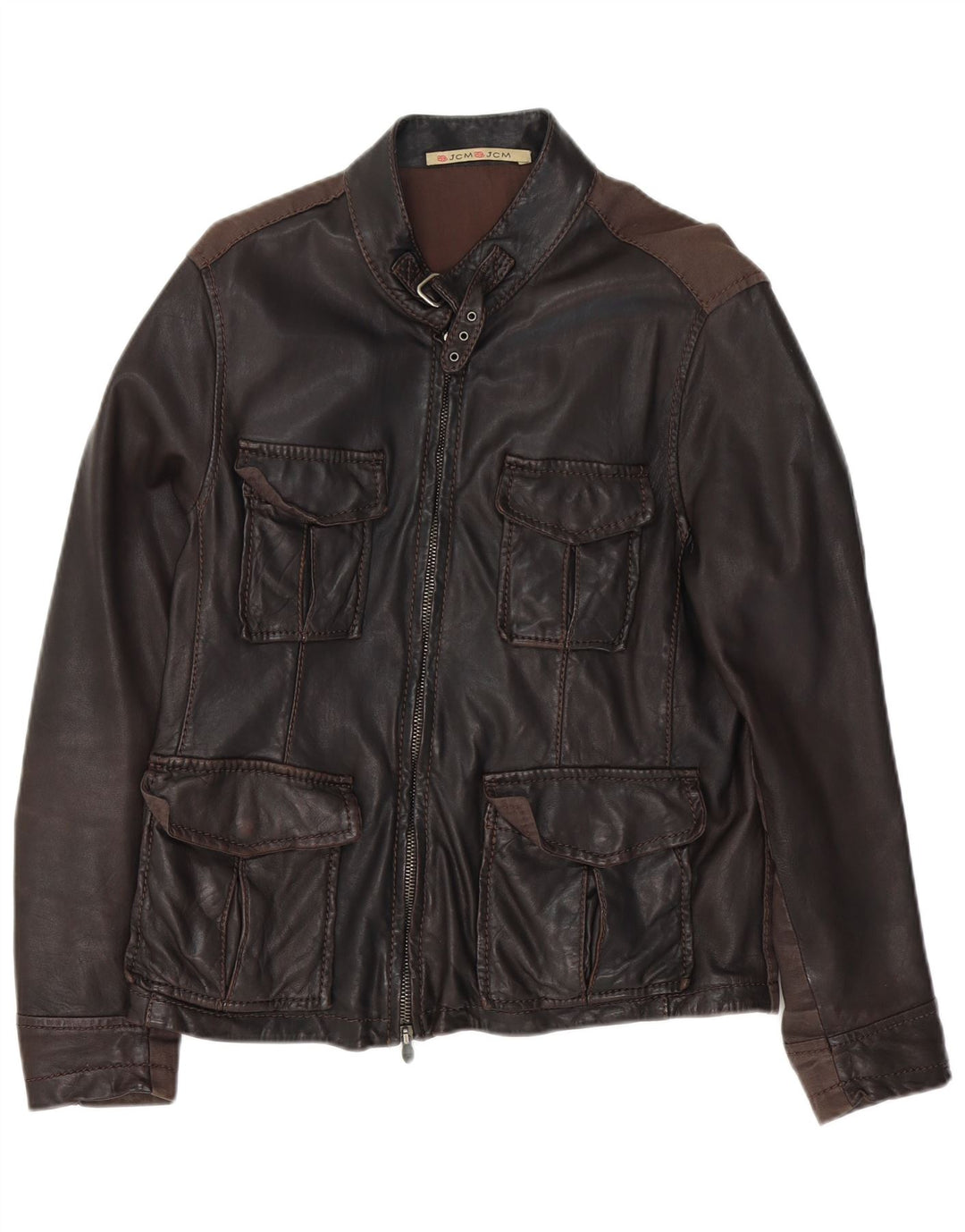 Jaqueta masculina de couro Jey Coleman IT 50 grande couro marrom