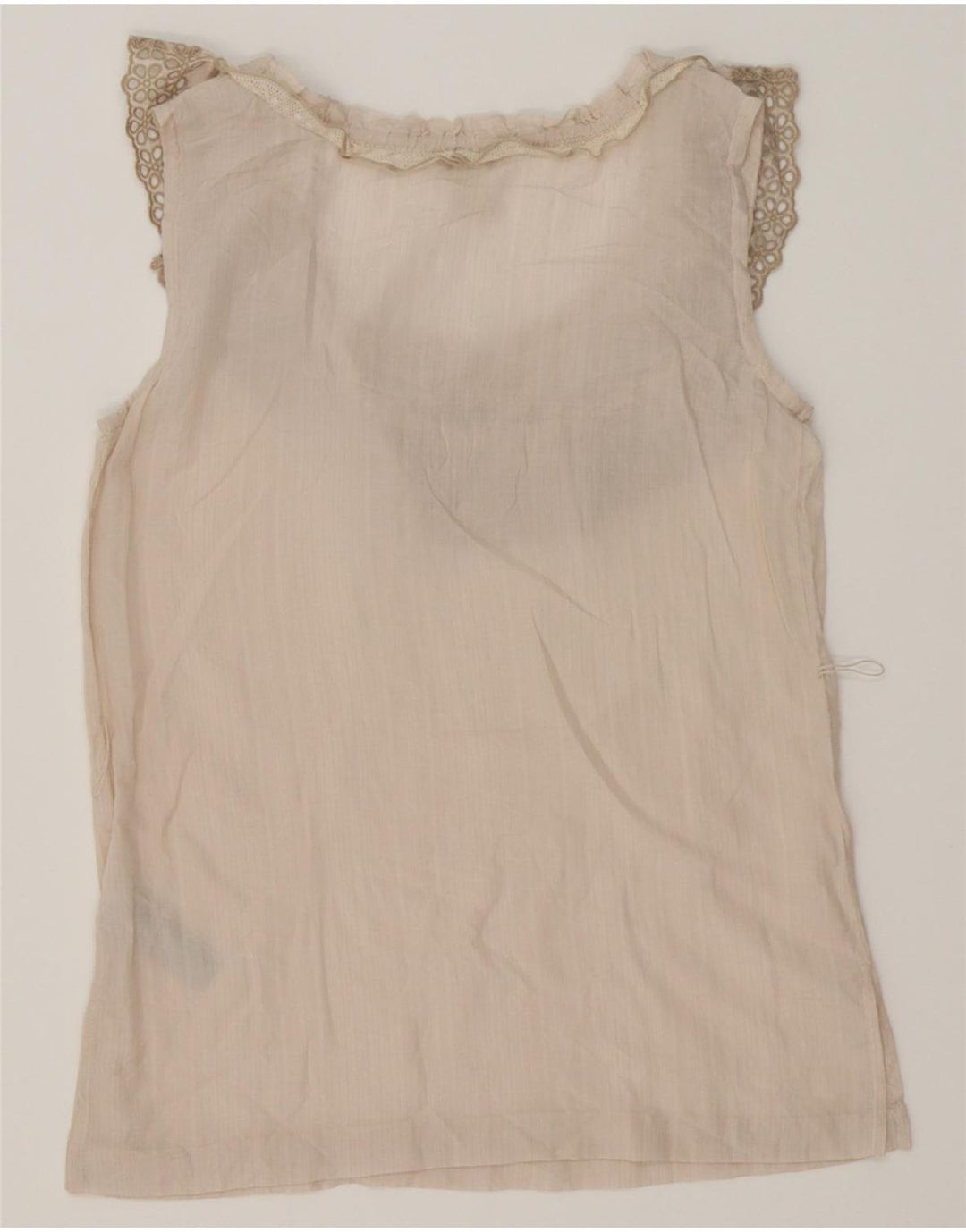 J. CREW Womens Sleeveless Blouse Top US 0 XS Beige Cotton Vintage J. Crew and Second-Hand J. Crew from Messina Hembry 