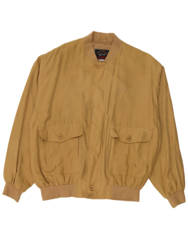 Jaqueta bomber masculina Paul & Shark UK 42 XL seda amarela