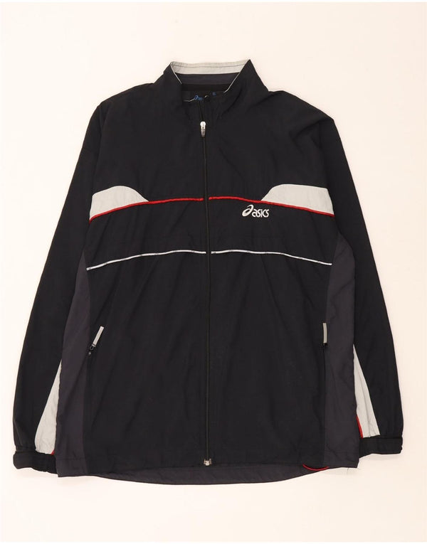 Asics Mens Tracksuit Top Jacket XL Preto Colourblock Poliamida