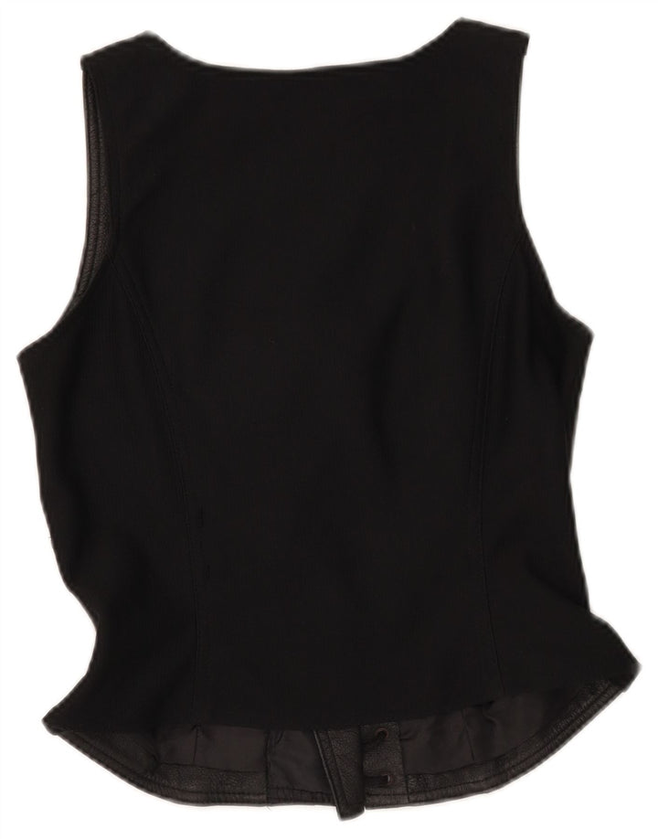 Colete de couro feminino Trend UK 12 couro preto médio