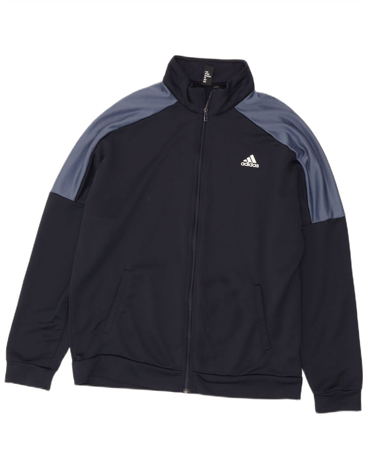 ADIDAS Mens Graphic Tracksuit Top Jacket XL Azul Marinho Colorblock