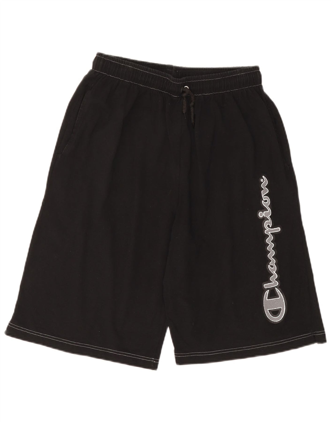 Shorts esportivos gráficos masculinos Champion médio algodão preto