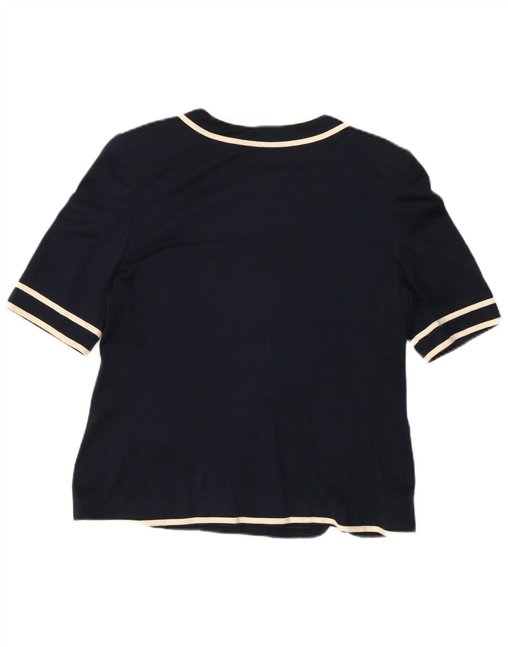 Jaqueta blazer feminina de manga curta LUISA SPAGNOLI IT 44 azul marinho médio