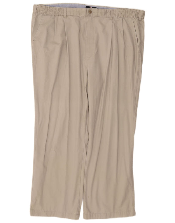 Calça chino masculina Marks & Spencer azul Harbour Pegged W44 L29 bege