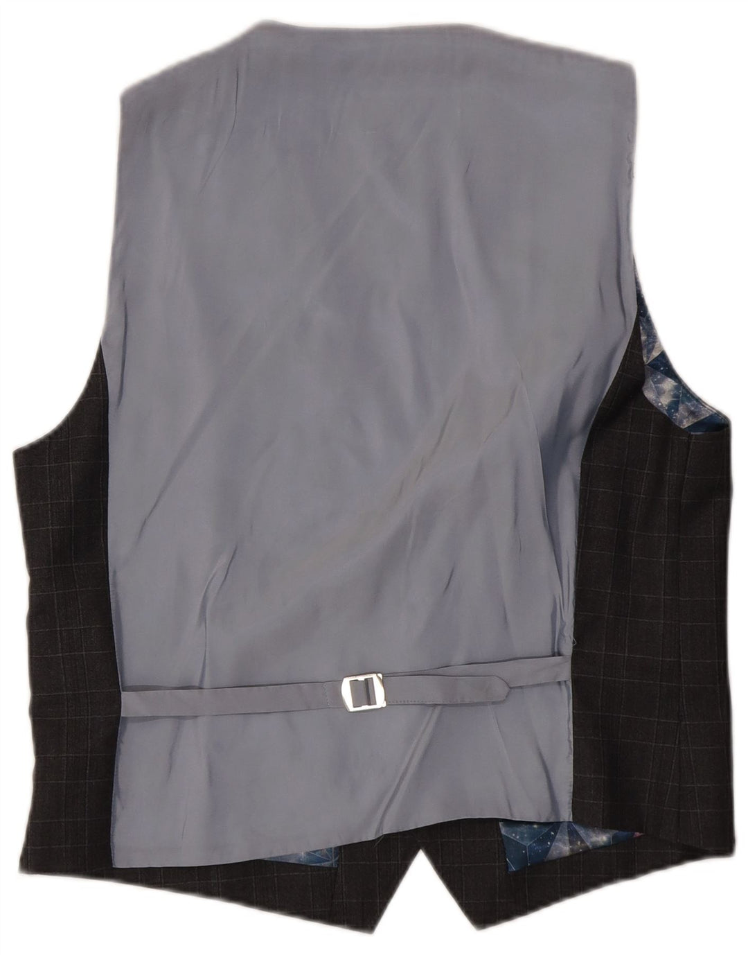 Colete masculino TED BAKER UK 44 2XL lã xadrez cinza