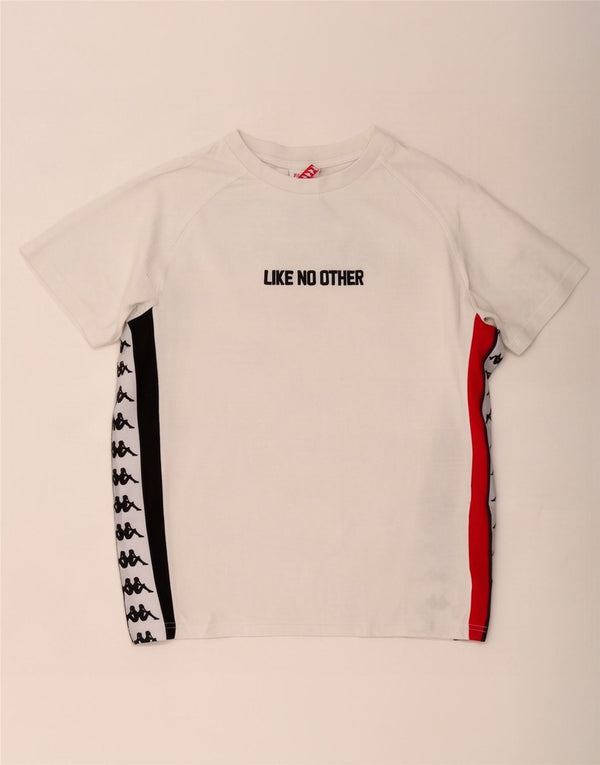 Camiseta gráfica masculina Kappa XS branco algodão colorblock