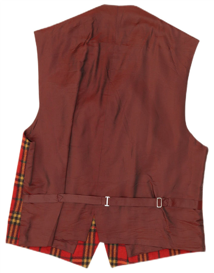 Via Ardigo Colete Masculino Pequeno Xadrez Vermelho