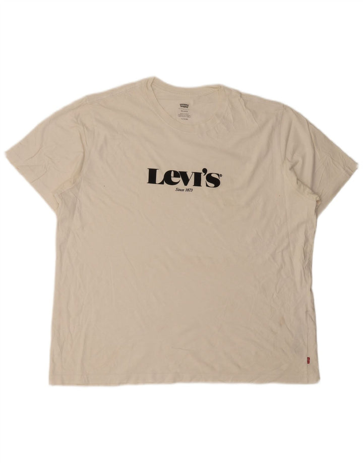 Camiseta masculina Levi's Relaxed Graphic Top XL de algodão branco