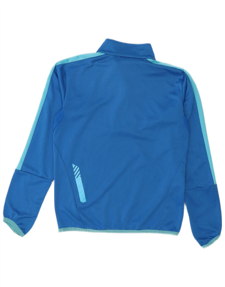 Puma Mens Zip Neck Pulôver Treino Top Pequeno Azul Colorblock Poliéster