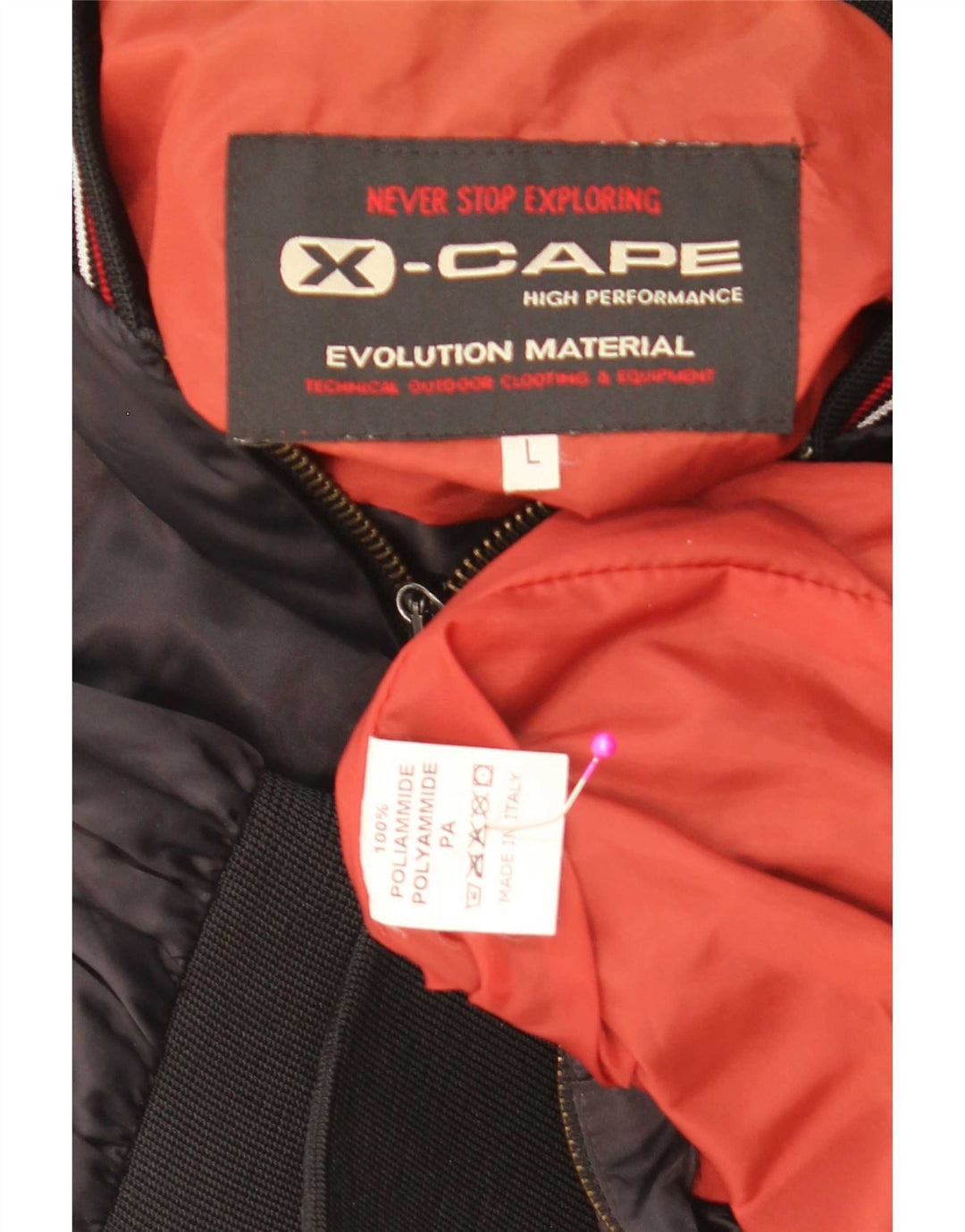 Jaqueta bomber gráfica masculina X-Cape Reino Unido 40 grande bloco colorido preto poliamida