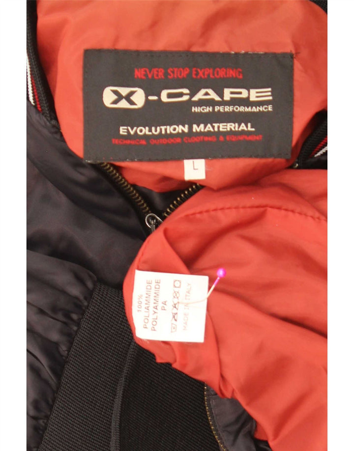 Jaqueta bomber gráfica masculina X-Cape Reino Unido 40 grande bloco colorido preto poliamida