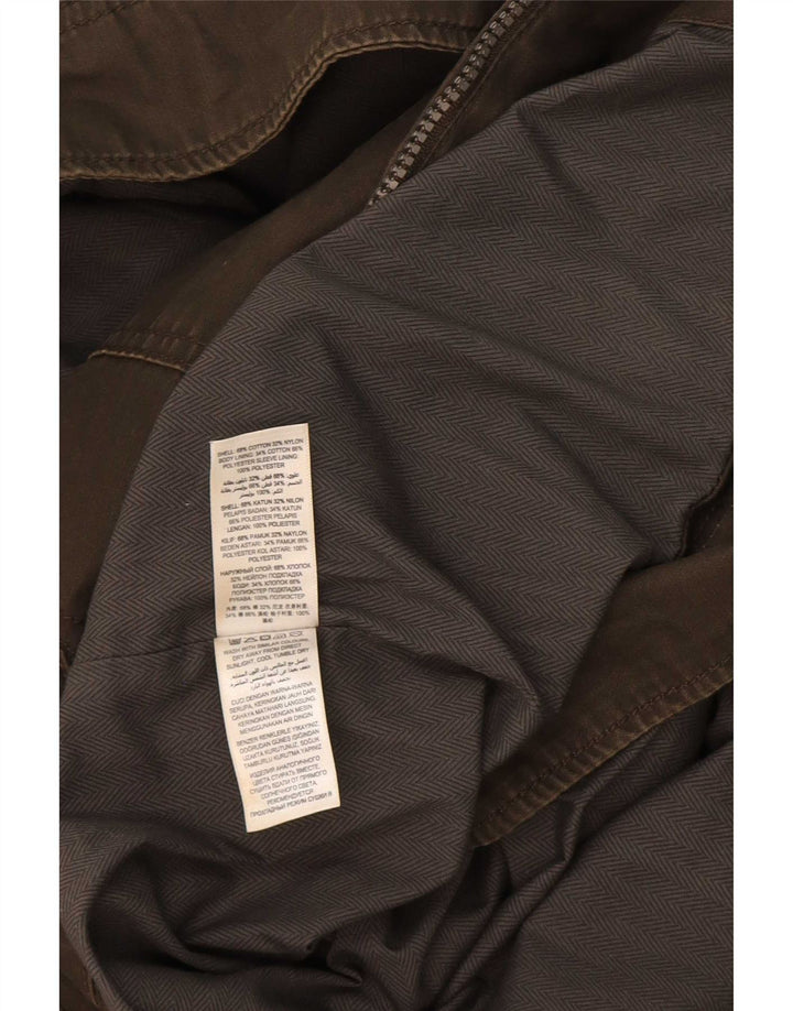 Jaqueta utilitária masculina John Rocha Reino Unido 38 algodão cáqui médio