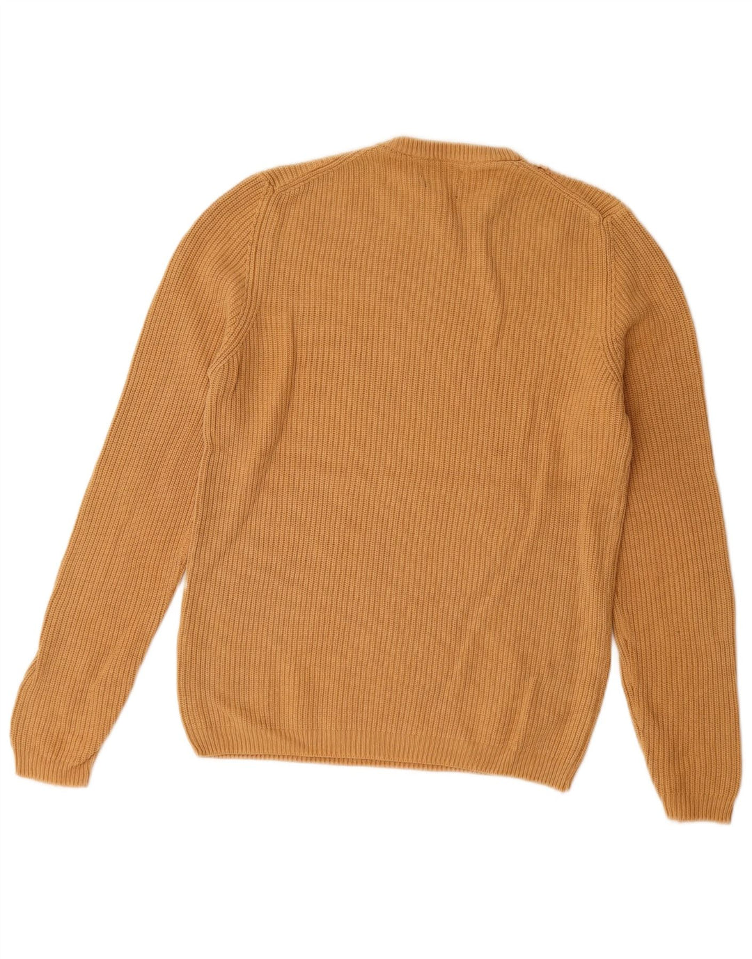 Zara Suéter masculino com gola redonda e algodão bege médio