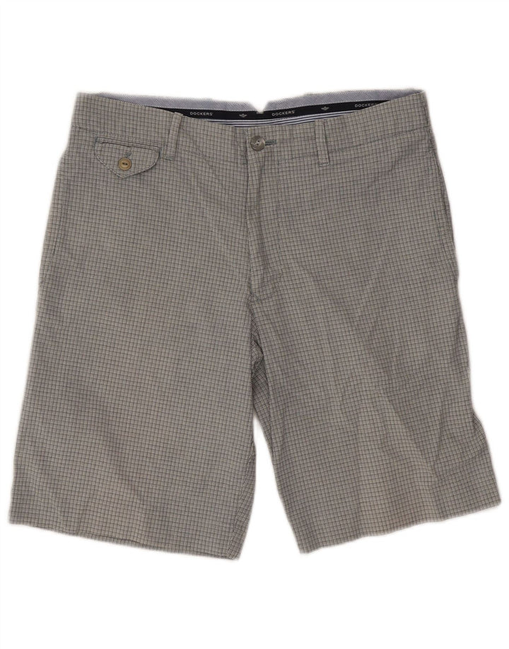 Dockers Mens Chino Shorts W32 Algodão Houndstooth Cinza Médio