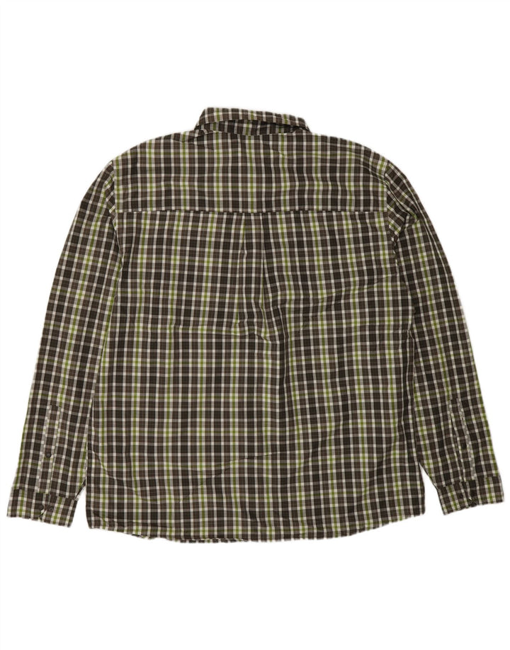 Camisa masculina Rohan grande poliéster xadrez verde
